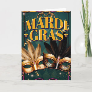 Mardi Gras wenskaart, Mardi Gras maskers Kaart