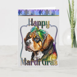Mardi Gras Wenskaart, Mardi Gras St Bernard Kaart