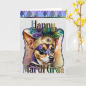 Mardi Gras Wenskaart, Mardi Gras Terrier Kaart (Gele Bloem)