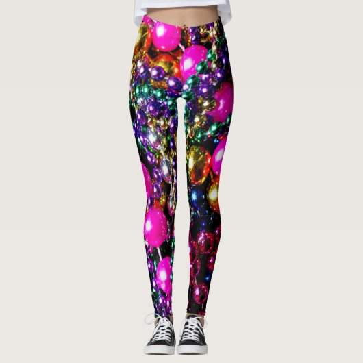 Mardi Gras "werpt LEGGINGS" Leggings (Voorkant)