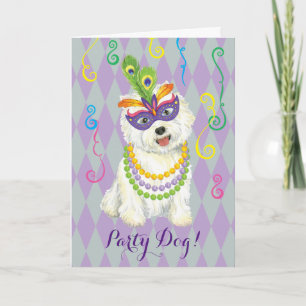 Mardi Gras Westie Kaart
