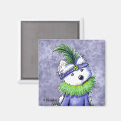 Mardi Gras Westie Magnet (Voorkant / Achterkant)