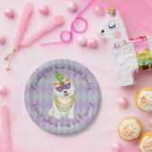 Mardi Gras Westie Papieren Bordje (Feest)