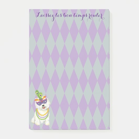 Mardi Gras Westie Post-it® Notes (Voorkant)