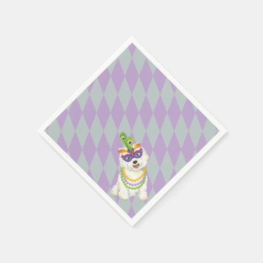 Mardi Gras Westie Servet (Hoek)