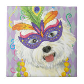 Mardi Gras Westie Tegeltje (Voorkant)