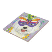 Mardi Gras Westie Tegeltje (Zijkant)