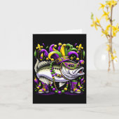 Mardi Gras White Byb Fish Kaart (Gele Bloem)