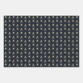 Mardi Gras White FleurDeLis-ballonnen op grafiet Inpakpapier Vel (Voorkant 3)