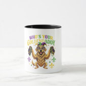 Mardi Gras Who's Your Goldendaddy" Golden Retrieve Mok (Midden)