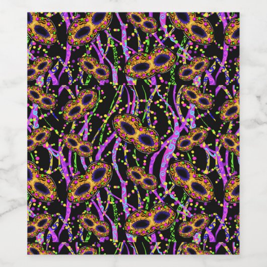 MARDI GRAS WIJN ETIKET (Enkel label)