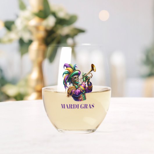 Mardi Gras Wijnglas Zonder Voet (Insitu (Huwelijk))