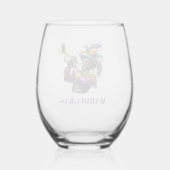 Mardi Gras Wijnglas Zonder Voet (Achterkant)