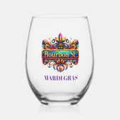 Mardi Gras Wijnglas Zonder Voet (Voorkant)