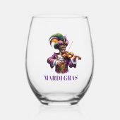 Mardi Gras Wijnglas Zonder Voet (Voorkant)