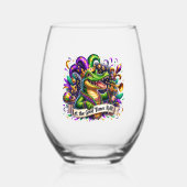 Mardi Gras Wijnglas Zonder Voet (Voorkant)