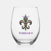 Mardi Gras Wijnglas Zonder Voet (Voorkant)