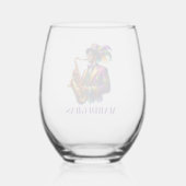 Mardi Gras Wijnglas Zonder Voet (Achterkant)