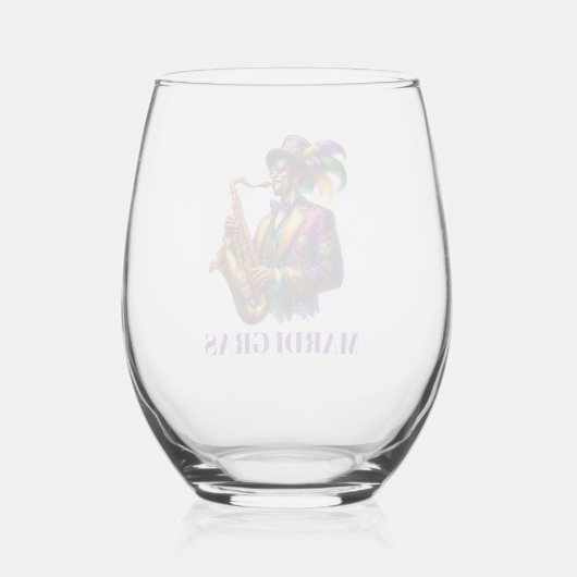 Mardi Gras Wijnglas Zonder Voet (Achterkant)