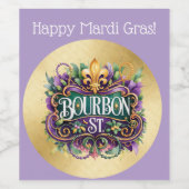 Mardi Gras-wijnlabel Wijn Etiket (Enkel label)