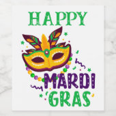 Mardi Gras Wijnlabel Wijn Etiket (Enkel label)