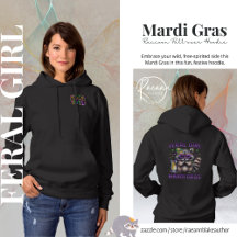 Mardi Gras Wilde Meisjes Wasbeer Pullover Hoodie