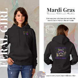 Mardi Gras Wilde Meisjes Wasbeer Pullover Hoodie