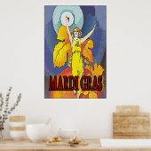 Mardi Gras Wine Maid Poster (Keuken)