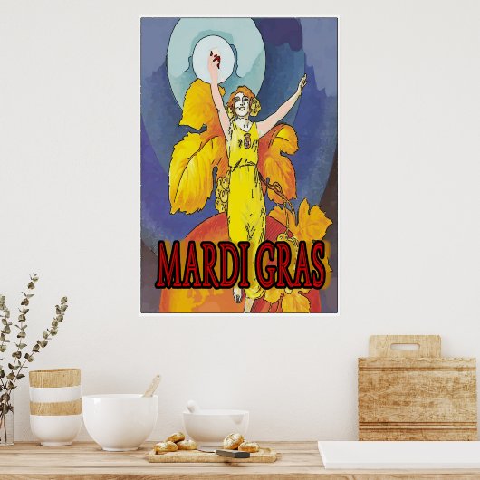 Mardi Gras Wine Maid Poster (Keuken)