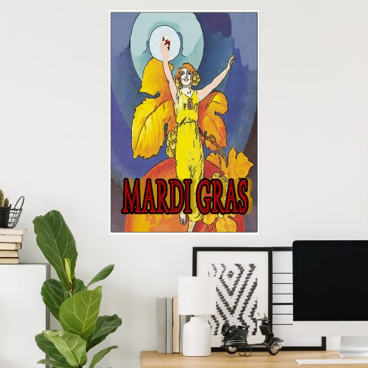 Mardi Gras Wine Maid Poster (Thuiskantoor)