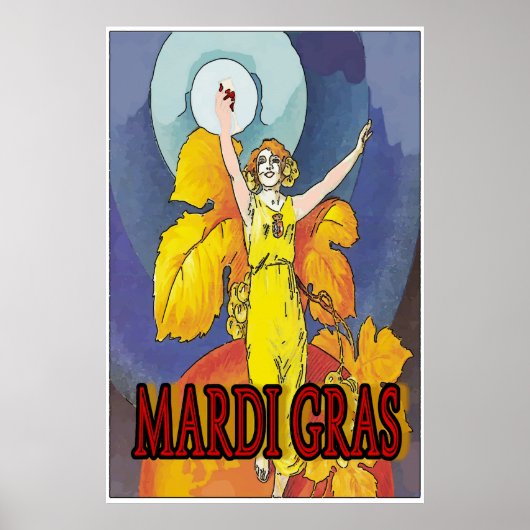 Mardi Gras Wine Maid Poster (Voorkant)