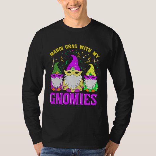 Mardi Gras With My Gnomies Gnomes Squad Family T-shirt (Voorkant)