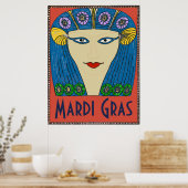 Mardi Gras Woman Face Poster (Keuken)