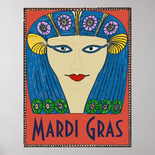 Mardi Gras Woman Face Poster (Voorkant)