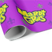 Mardi Gras Words Cadeaupapier (Rol Hoek)