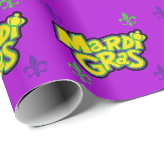 Mardi Gras Words Cadeaupapier (Rol Hoek)