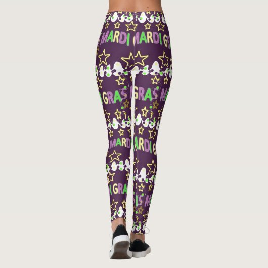 Mardi Gras Words Celebration Leggings (Achterkant)