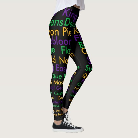 Mardi Gras Words Leggings (Rechts)