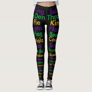 Mardi Gras Words Leggings