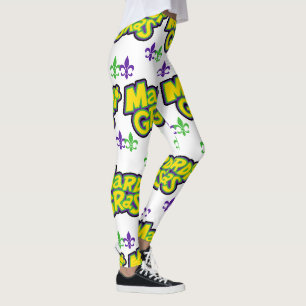 Mardi Gras Words Leggings