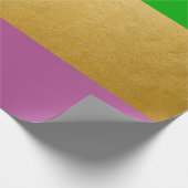 Mardi Gras Wrapping Groen Paarse Goud Geel Cadeaupapier (Hoek)