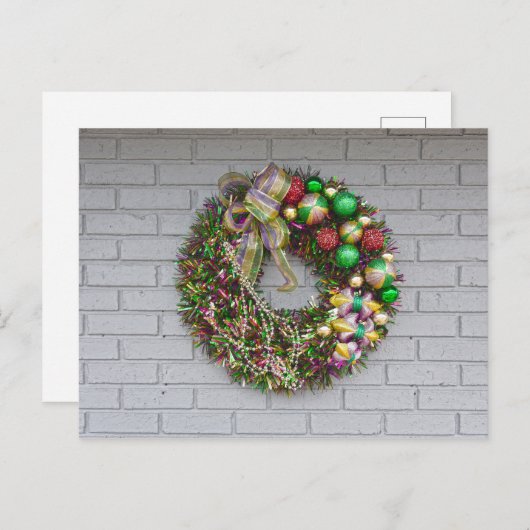 Mardi Gras Wreath Briefkaart (Voorkant / Achterkant)