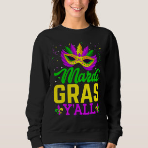 Mardi Gras Yall Carnaval Masker Kralen Kostuum Nie Trui