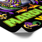 Mardi Gras Y'all Duck Fleur-de-lis Parade Carnaval Poster (Hoek)