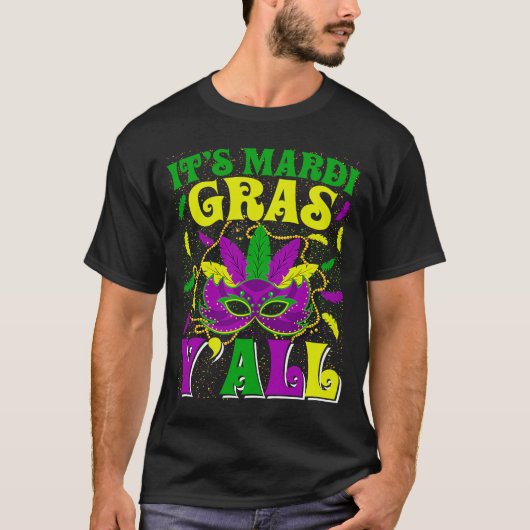 Mardi Gras Y'all Mardi Gras Carnival Mask Ou T-shirt (Voorkant)
