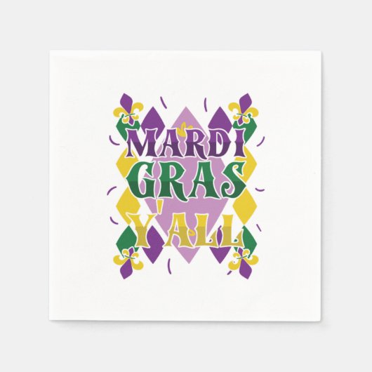 Mardi Gras Yall Street Carnival Gift Servet (Voorkant)