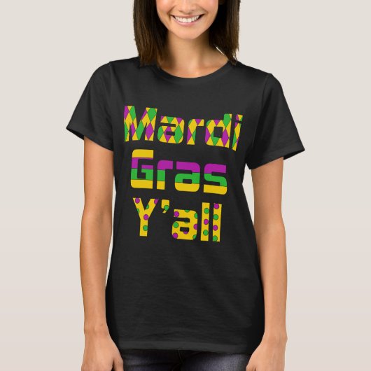 MARDI GRAS Y'ALL T-SHIRT (Voorkant)