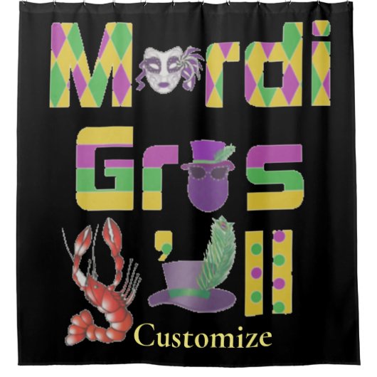 Mardi Gras Y'all Thunder_Cove Douchegordijn (Voorkant)
