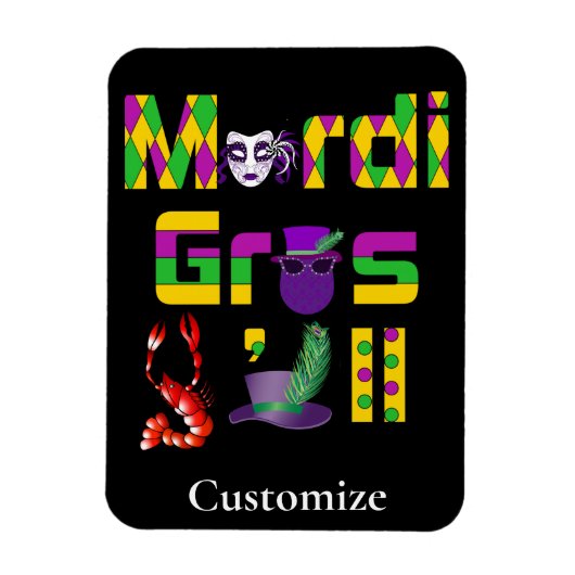 Mardi Gras Y'all Thunder_Cove Magneet (Verticaal)