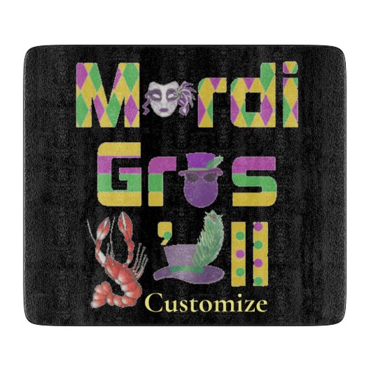 Mardi Gras Y'all Thunder_Cove Snijplank (Voorkant)